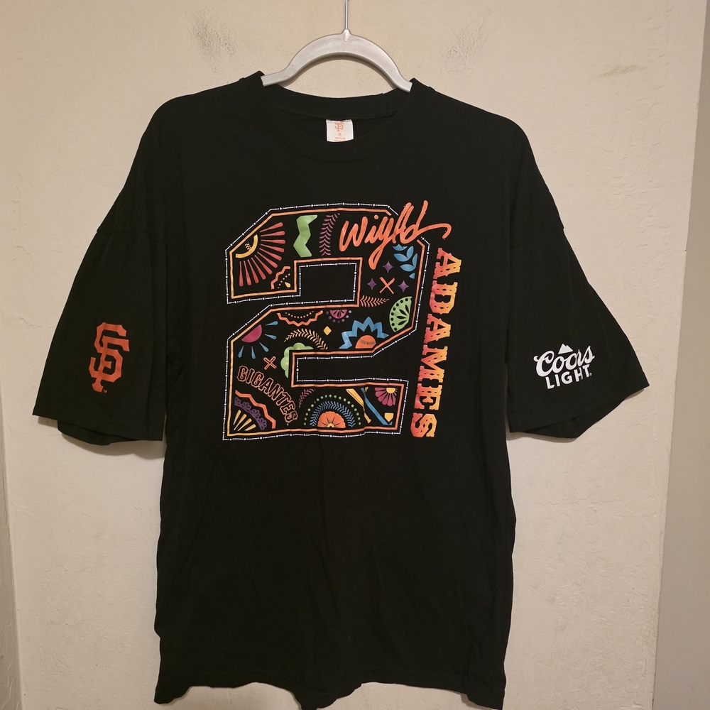 SF Black Willy Adames   Graphic T-Shirt with Colorful Design Size Medium